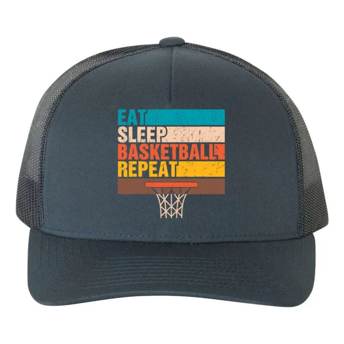 Eat. Sleep. Basketball. Repeat. Basketball Youths Bball Yupoong Adult 5-Panel Trucker Hat