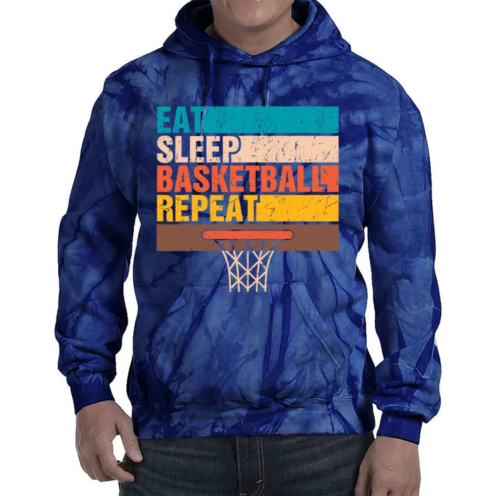 Eat. Sleep. Basketball. Repeat. Basketball Youths Bball Tie Dye Hoodie