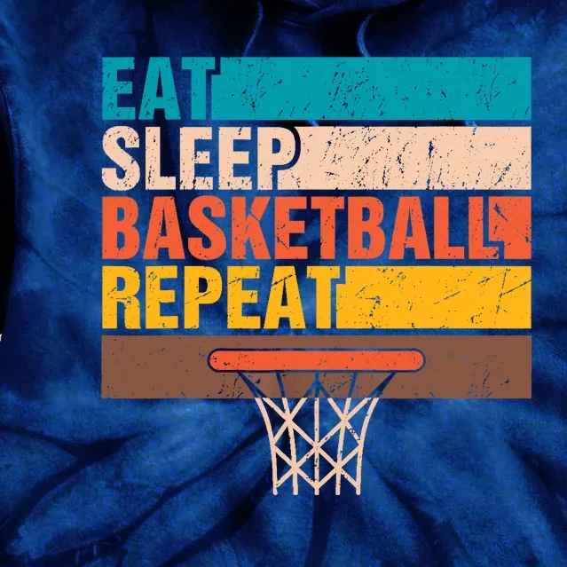 Eat. Sleep. Basketball. Repeat. Basketball Youths Bball Tie Dye Hoodie