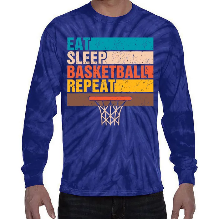 Eat. Sleep. Basketball. Repeat. Basketball Youths Bball Tie-Dye Long Sleeve Shirt