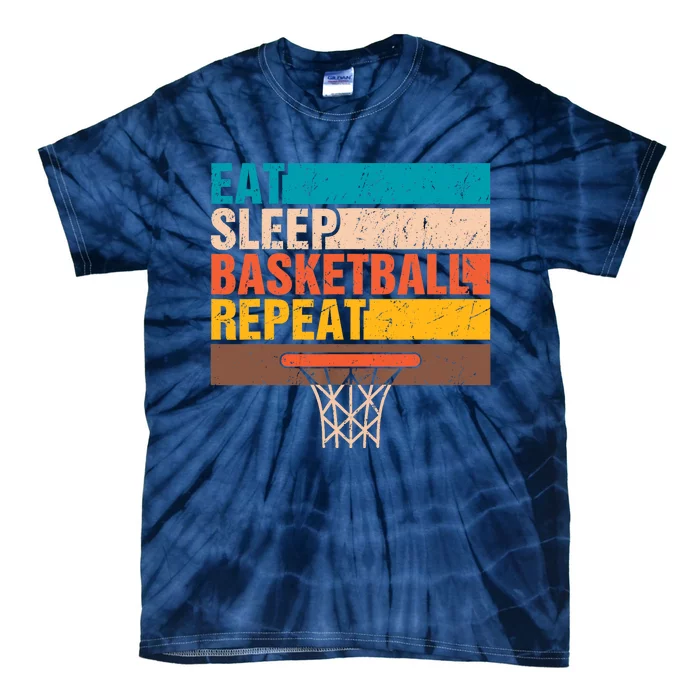 Eat. Sleep. Basketball. Repeat. Basketball Youths Bball Tie-Dye T-Shirt