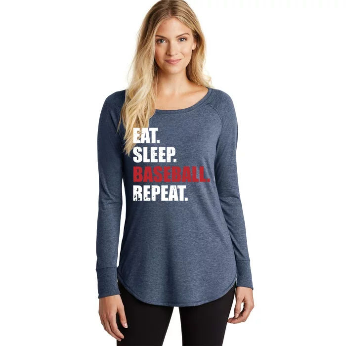 Eat Sleep Baseball Repeat Gift Women's Perfect Tri Tunic Long Sleeve Shirt