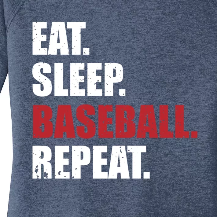 Eat Sleep Baseball Repeat Gift Women's Perfect Tri Tunic Long Sleeve Shirt