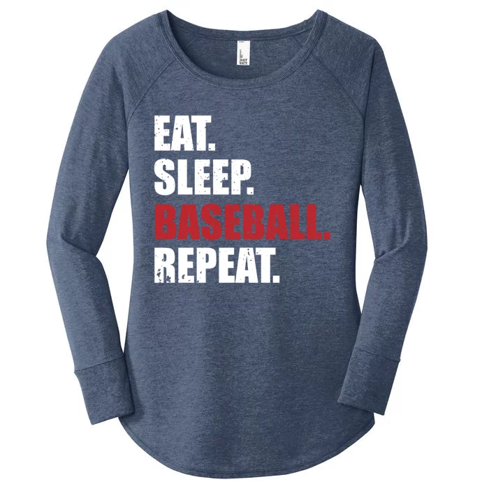 Eat Sleep Baseball Repeat Gift Women's Perfect Tri Tunic Long Sleeve Shirt