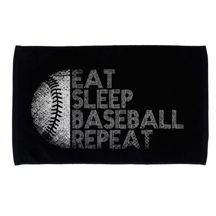 Eat Sleep Baseball Repeat Baseball Player Funny Baseball Microfiber Hand Towel