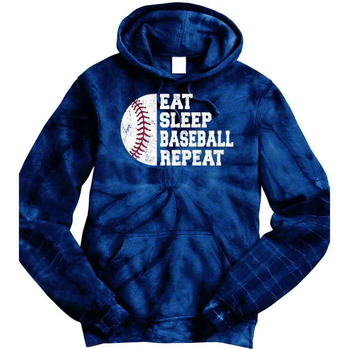 Eat Sleep Baseball Repeat Baseball Player Funny Baseball Tie Dye Hoodie