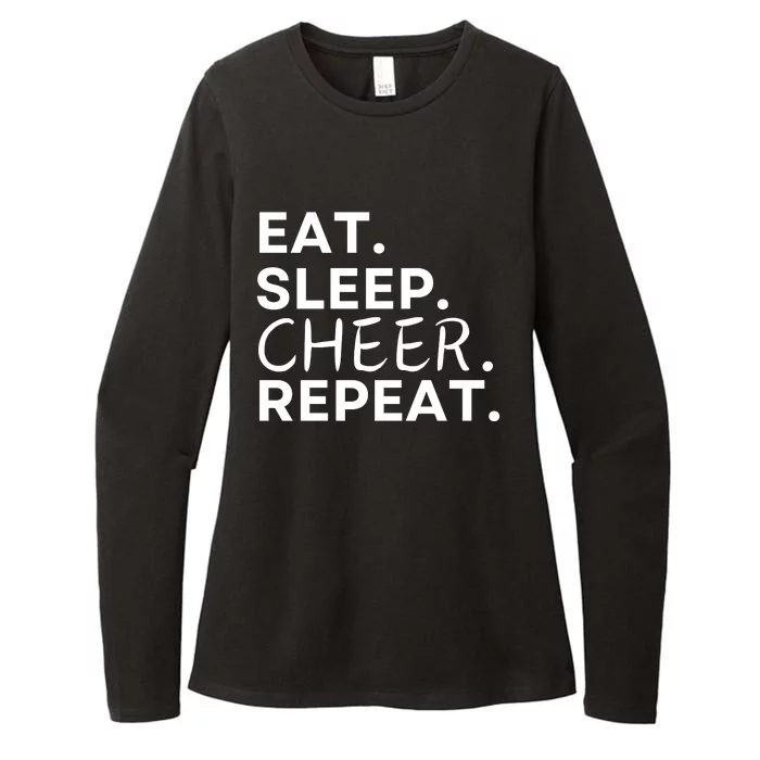 Eat Sleep Cheer Repeat Womens CVC Long Sleeve Shirt