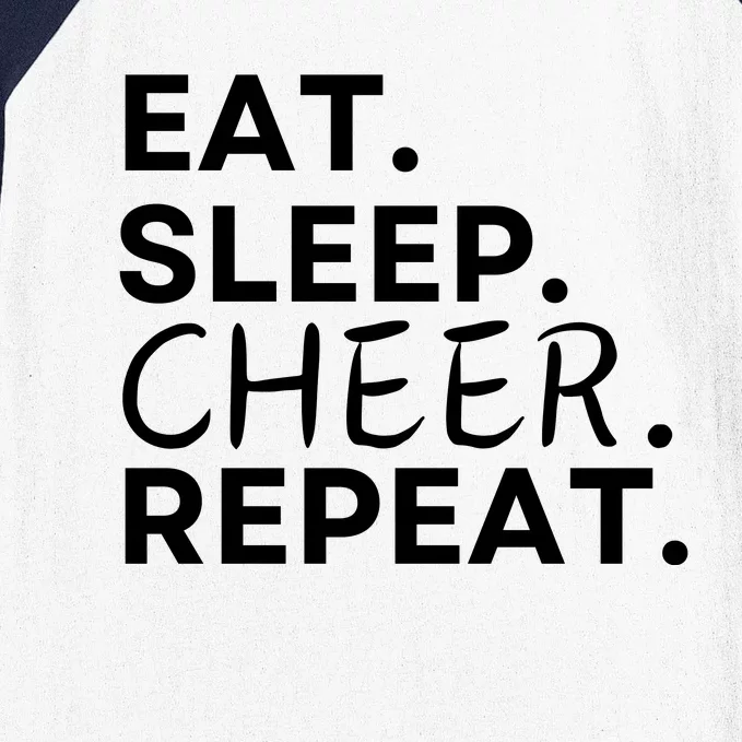 Eat Sleep Cheer Repeat Baseball Sleeve Shirt