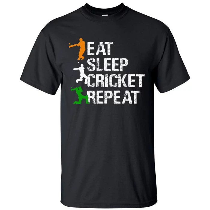 Eat Sleep Cricket Repeat Funny Cricket Sports Fans Tall T-Shirt