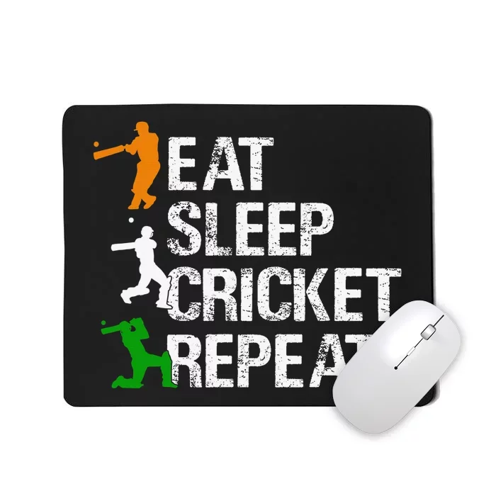 Eat Sleep Cricket Repeat Funny Cricket Sports Fans Mousepad