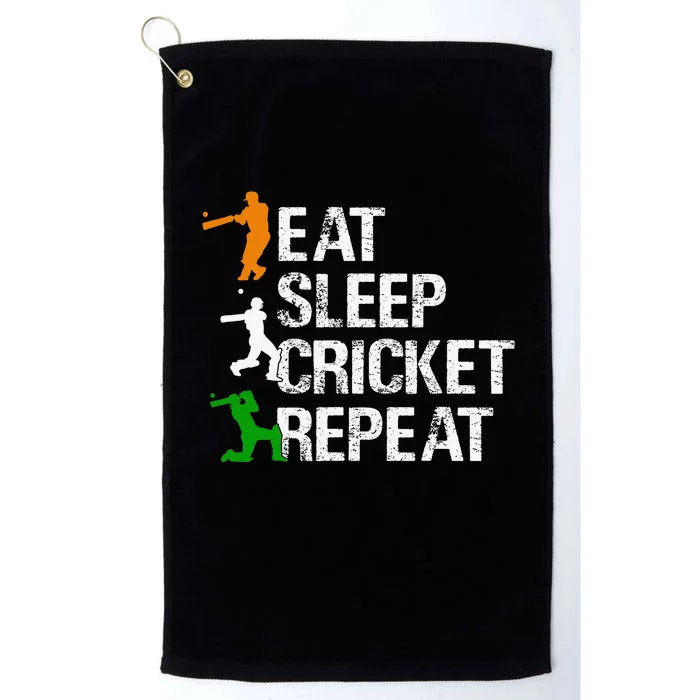 Eat Sleep Cricket Repeat Funny Cricket Sports Fans Platinum Collection Golf Towel