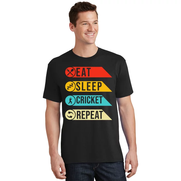 Eat Sleep Cricket Repeat Cricketers Bowlers Sports Vintage T-Shirt