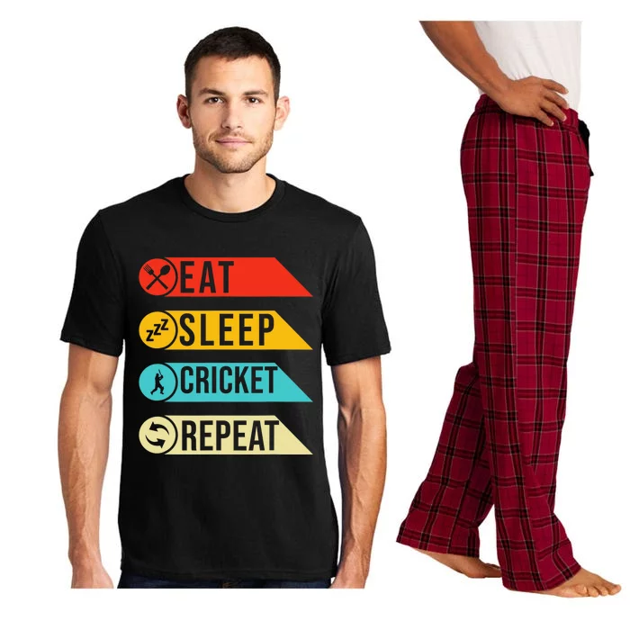 Eat Sleep Cricket Repeat Cricketers Bowlers Sports Vintage Pajama Set