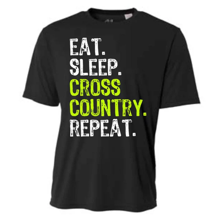 Eat Sleep Cross-country Running Repeat Funny Player Cooling Performance Crew T-Shirt