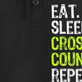 Eat Sleep Cross-country Running Repeat Funny Player Dry Zone Grid Performance Polo