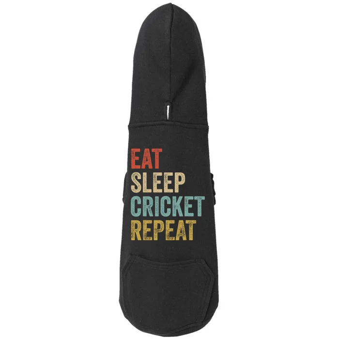 Eat Sleep Cricket Repeat Cricketers Bowlers Sports Vintage Doggie 3-End Fleece Hoodie