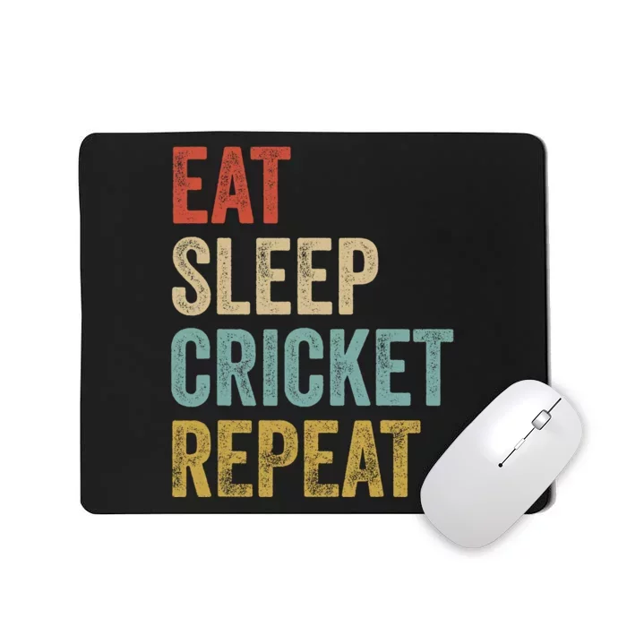 Eat Sleep Cricket Repeat Cricketers Bowlers Sports Vintage Mousepad