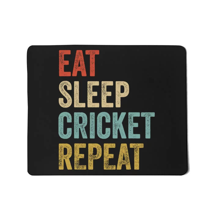 Eat Sleep Cricket Repeat Cricketers Bowlers Sports Vintage Mousepad