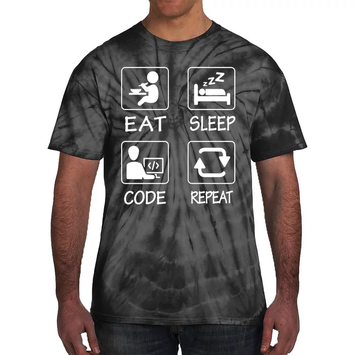 Eat Sleep Code Repeat Tie-Dye T-Shirt