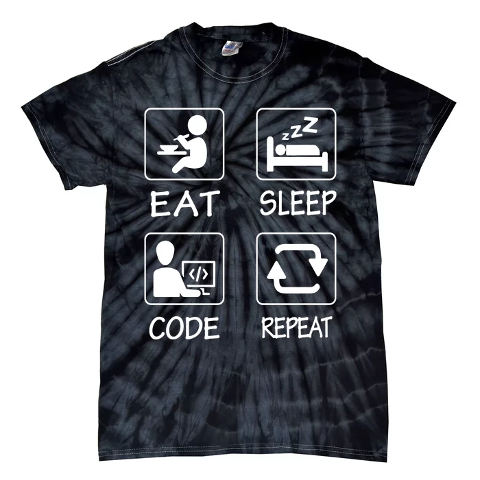 Eat Sleep Code Repeat Tie-Dye T-Shirt