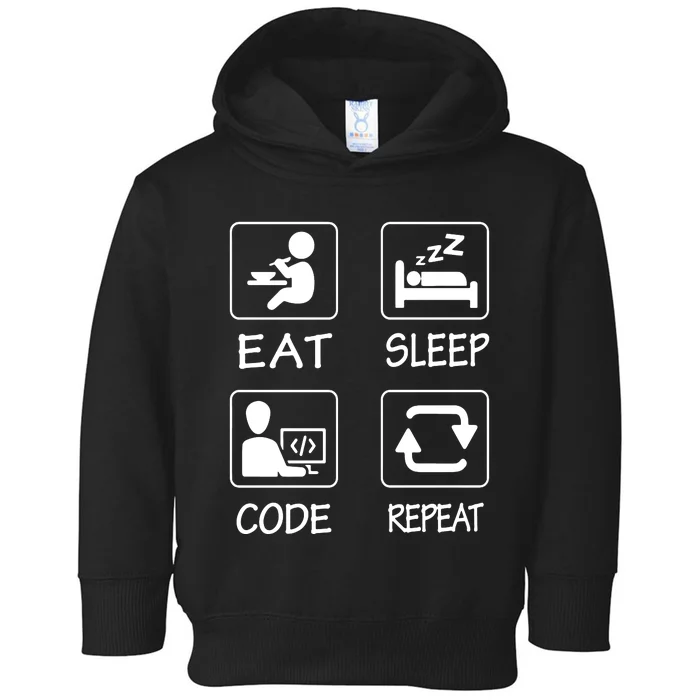 Eat Sleep Code Repeat Toddler Hoodie