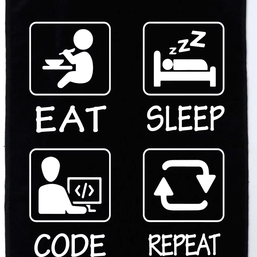 Eat Sleep Code Repeat Platinum Collection Golf Towel