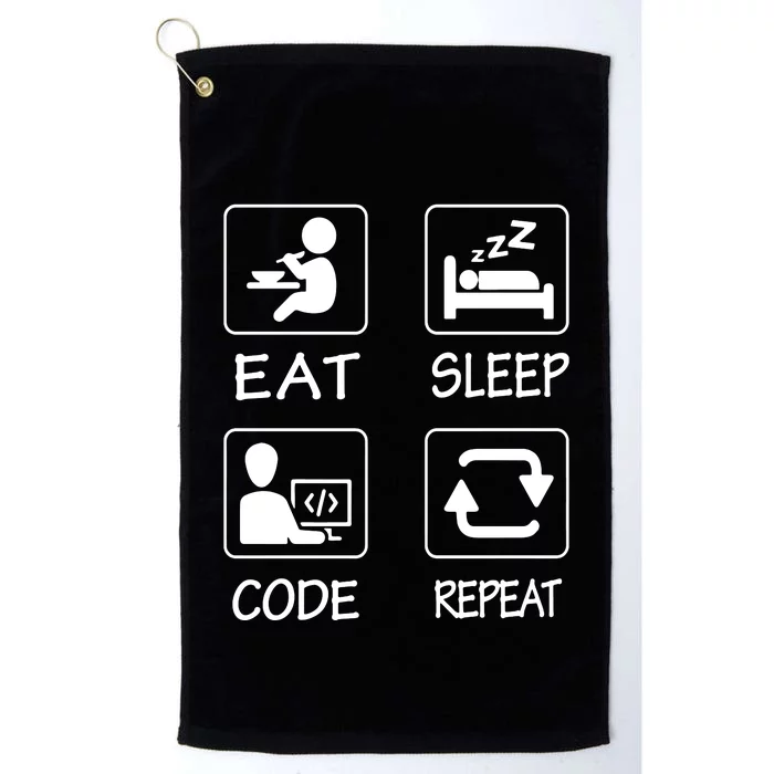 Eat Sleep Code Repeat Platinum Collection Golf Towel