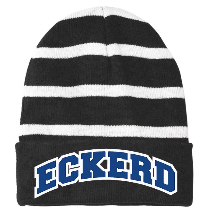 Eckerd Sports Classic Varsity College Style Striped Beanie with Solid Band