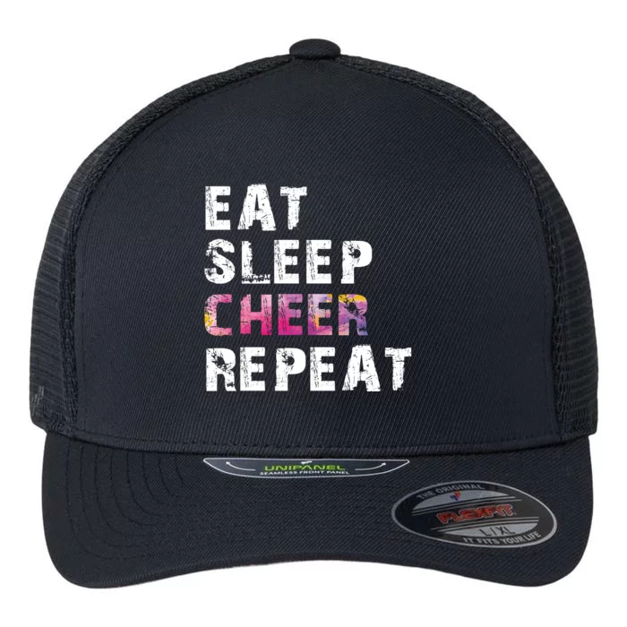 Eat Sleep Cheer Repeat Flexfit Unipanel Trucker Cap