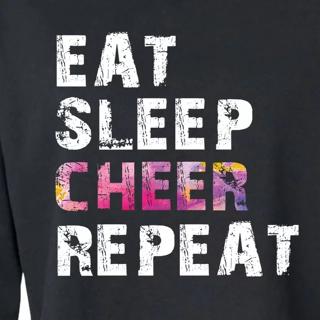 Eat Sleep Cheer Repeat Cropped Pullover Crew