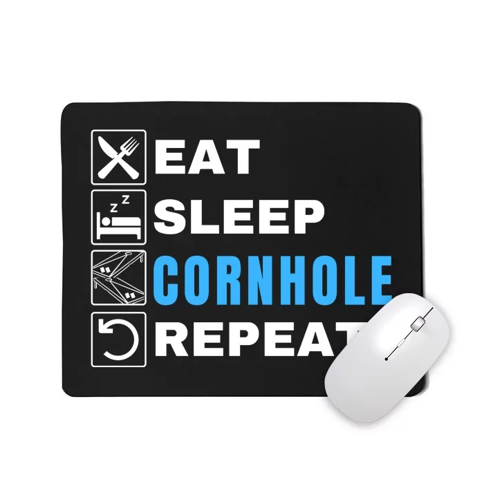 Eat Sleep Cornhole Repeat, Funny Corn Hole Team Lawn Game Mousepad