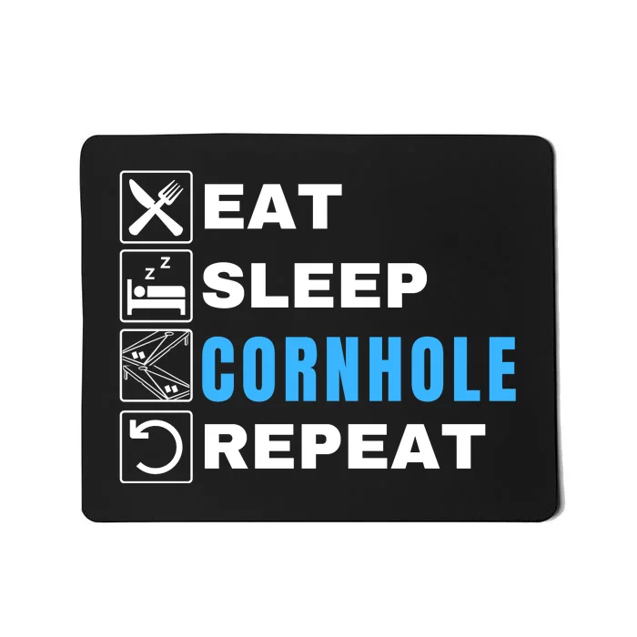 Eat Sleep Cornhole Repeat, Funny Corn Hole Team Lawn Game Mousepad