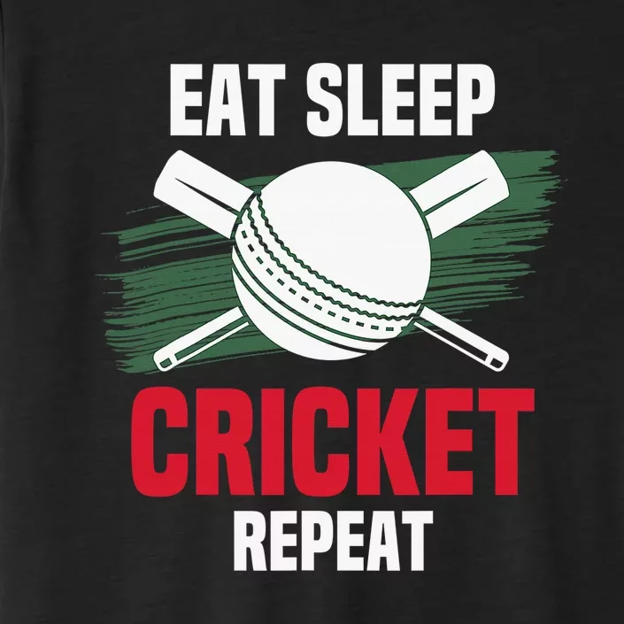 Eat Sleep Cricket Repeat Field Sports Cricketer Player ChromaSoft Performance T-Shirt