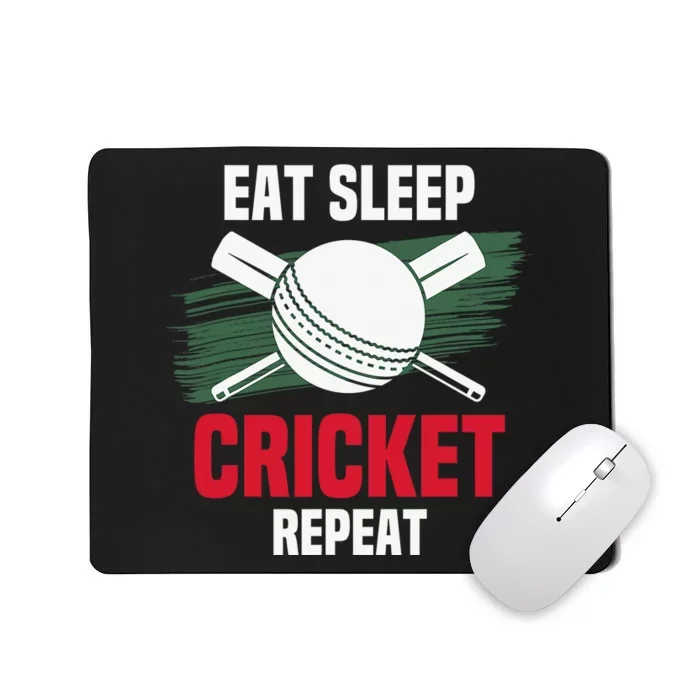 Eat Sleep Cricket Repeat Field Sports Cricketer Player Mousepad