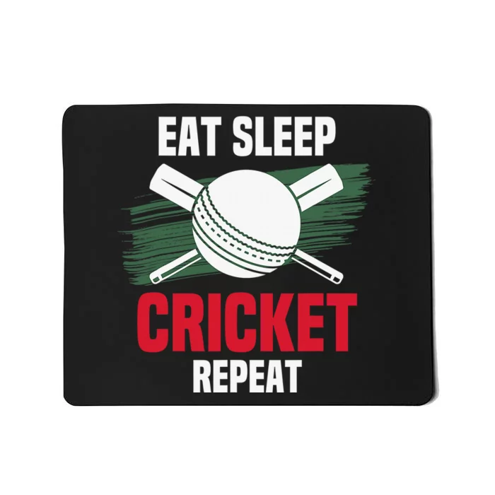 Eat Sleep Cricket Repeat Field Sports Cricketer Player Mousepad