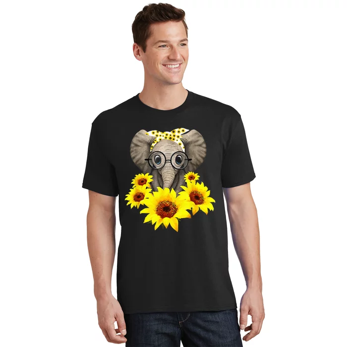 Elephant Sunflower Cute Elephant Love Sunflower T-Shirt