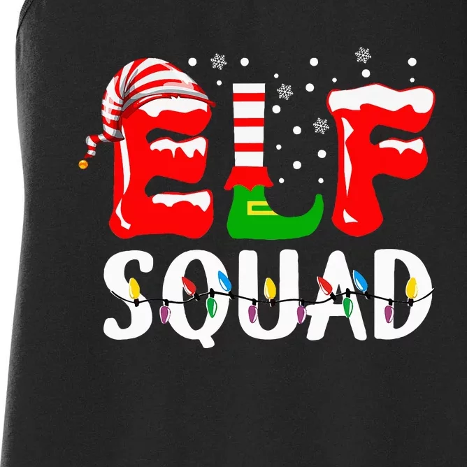 Elf Squad Christmas Pajama Set Fun Family Matching Outfits Women's Racerback Tank