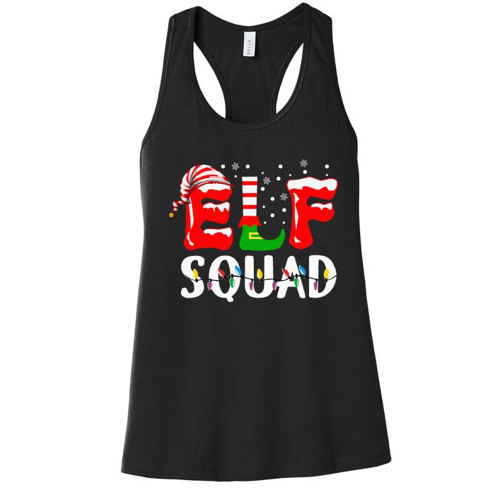 Elf Squad Christmas Pajama Set Fun Family Matching Outfits Women's Racerback Tank