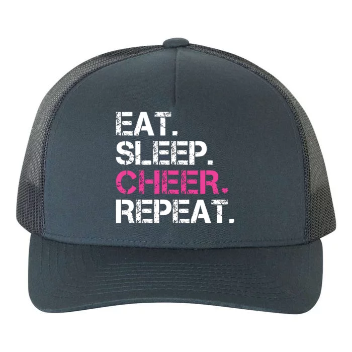 Eat Sleep Cheer Repeat Cheerleading Cheerleader Gifts Yupoong Adult 5-Panel Trucker Hat