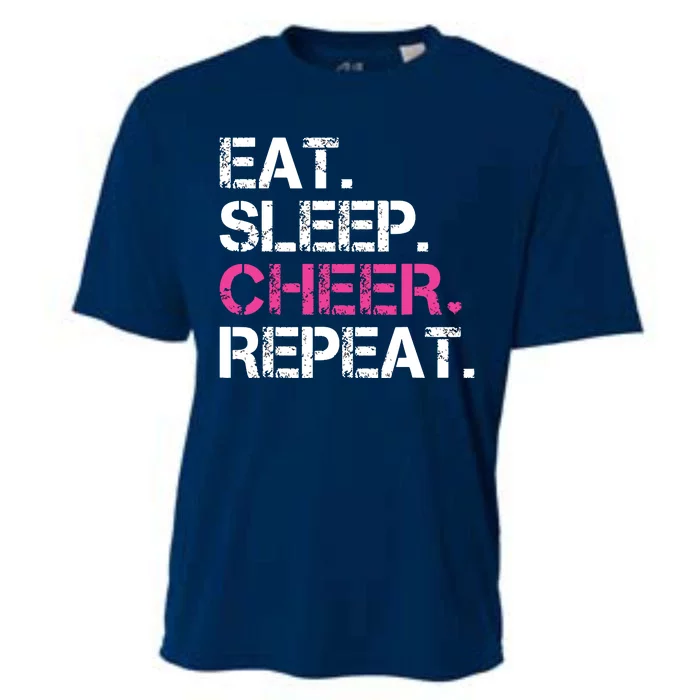 Eat Sleep Cheer Repeat Cheerleading Cheerleader Gifts Cooling Performance Crew T-Shirt