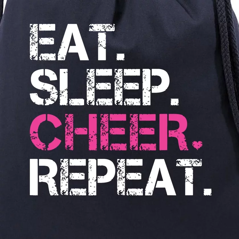 Eat Sleep Cheer Repeat Cheerleading Cheerleader Gifts Drawstring Bag