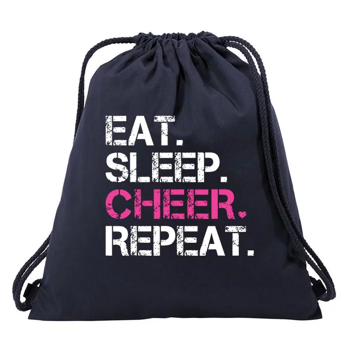 Eat Sleep Cheer Repeat Cheerleading Cheerleader Gifts Drawstring Bag