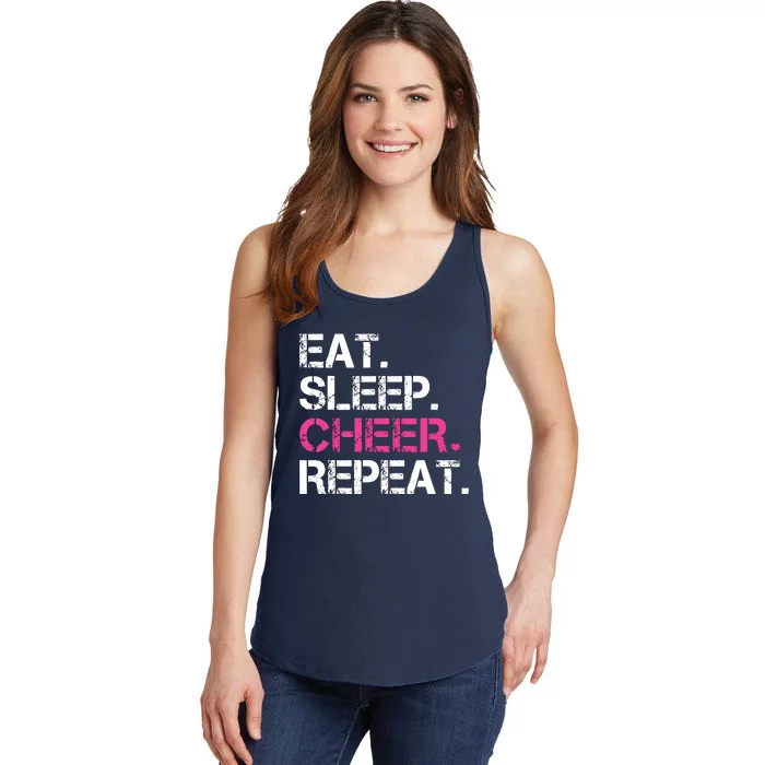 Eat Sleep Cheer Repeat Cheerleading Cheerleader Gifts Ladies Essential Tank