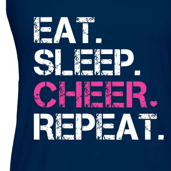 Eat Sleep Cheer Repeat Cheerleading Cheerleader Gifts Ladies Essential Flowy Tank