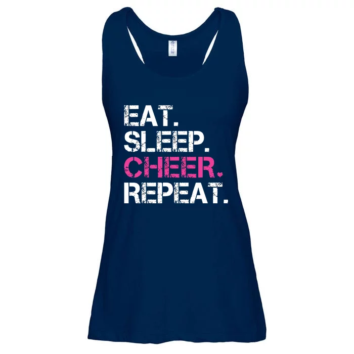 Eat Sleep Cheer Repeat Cheerleading Cheerleader Gifts Ladies Essential Flowy Tank