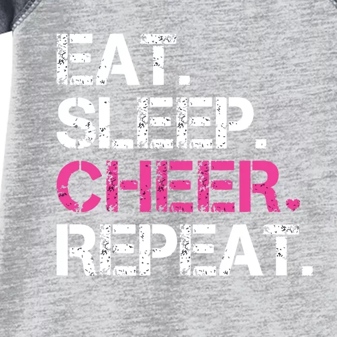 Eat Sleep Cheer Repeat Cheerleading Cheerleader Gifts Infant Baby Jersey Bodysuit