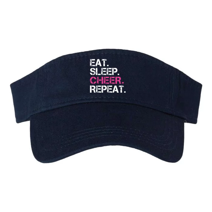 Eat Sleep Cheer Repeat Cheerleading Cheerleader Gifts Valucap Bio-Washed Visor