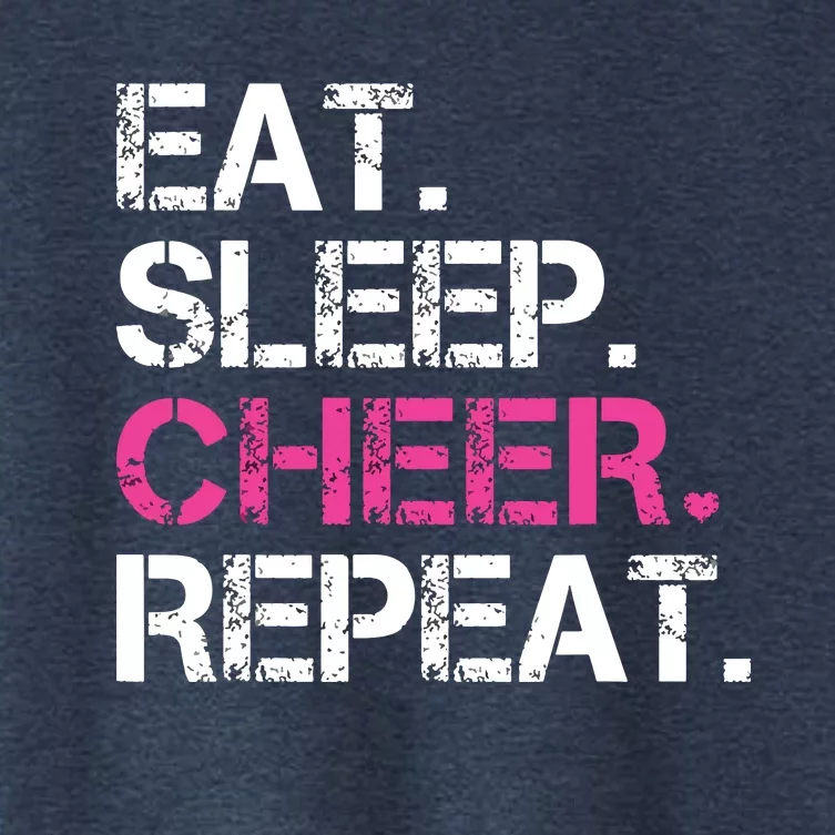 Eat Sleep Cheer Repeat Cheerleading Cheerleader Gifts Women's Crop Top Tee