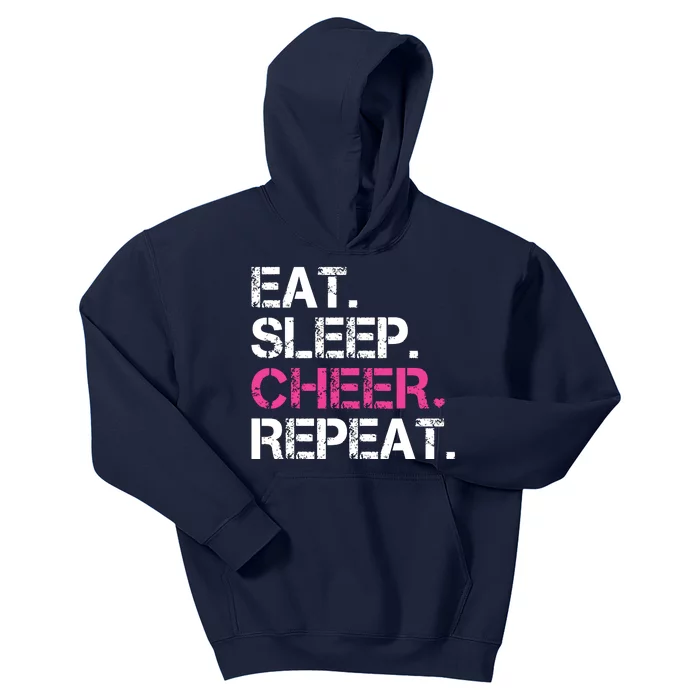 Eat Sleep Cheer Repeat Cheerleading Cheerleader Gifts Kids Hoodie