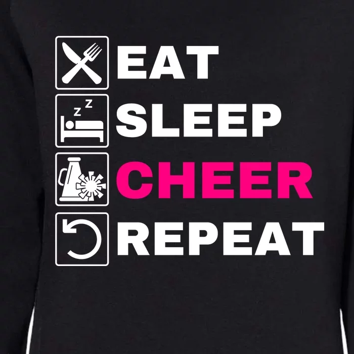 Eat Sleep Cheer Repeat, Cheerleading, Funny Cheerleader Womens California Wash Sweatshirt